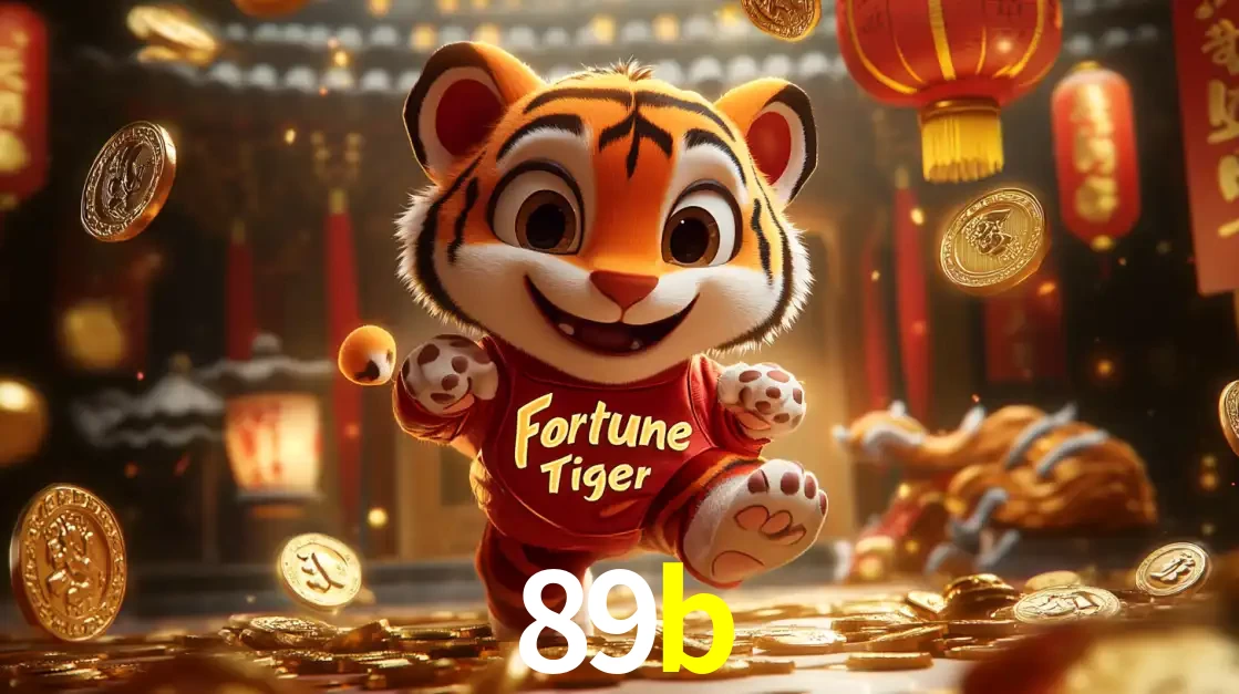 O alegre personagem do Fortune Tiger correndo sobre um caminho de moedas de ouro, simbolizando os grandes prêmios e a diversão do popular jogo de slot do 89b.