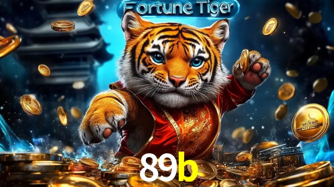 Imagem promocional do jogo de slot Fortune Tiger, com um tigre majestoso em traje tradicional cercado por uma fortuna em moedas de ouro, disponível agora no cassino 89b.